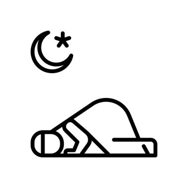 ikon Eller Namaz, ikon Namazı, Dua, ikon Ramazan Kareem, vektör ilüstrasyonu, düzenlenebilir renk