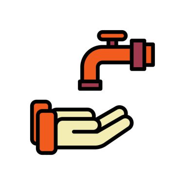 simge wudhu, simge Ramazan, vektör illüstrasyonu, düzenlenebilir renk