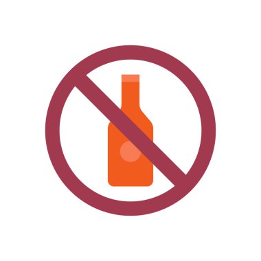 İkona Ramazan orucu, içki yok, simge yok, vektör illüstrasyonu, düzenlenebilir renk