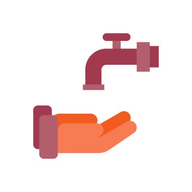 simge wudhu, simge Ramazan, vektör illüstrasyonu, düzenlenebilir renk