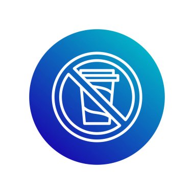 İkona Ramazan orucu, içki yok, simge yok, vektör illüstrasyonu, düzenlenebilir renk