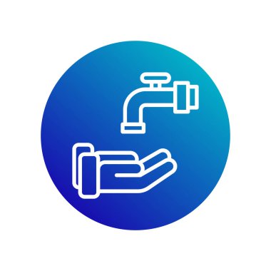 simge wudhu, simge Ramazan, vektör illüstrasyonu, düzenlenebilir renk