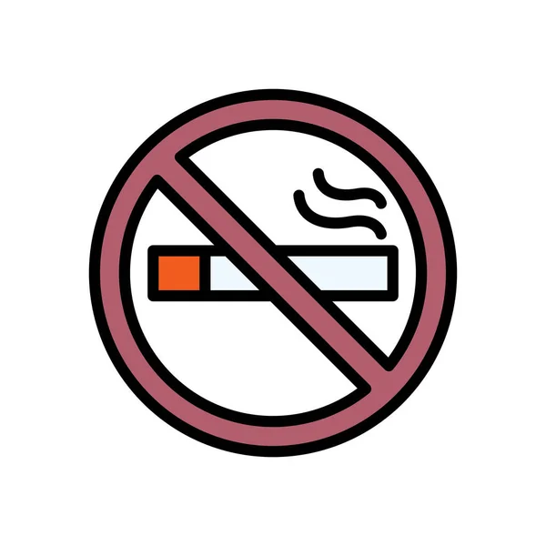 Ikon Rökning Förbjuden Ikon Ramadan Vektor Illustration Redigerbar Färg — Stock vektor
