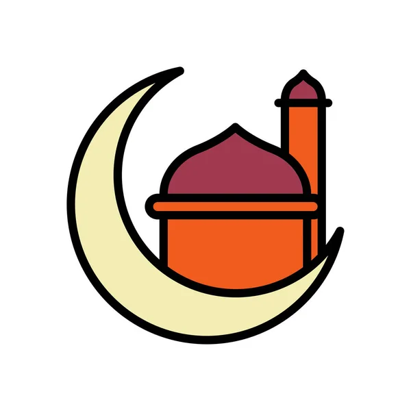 Ikona Mešita Ikona Vektorová Ilustrace Upravitelná Barva — Stockový vektor