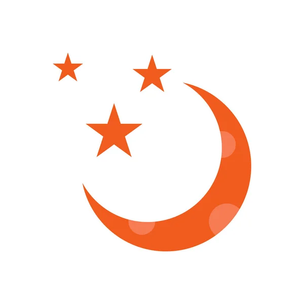Ikon Bulan Dan Bintang Ikon Ramadan Ilustrasi Vektor Warna Yang - Stok Vektor