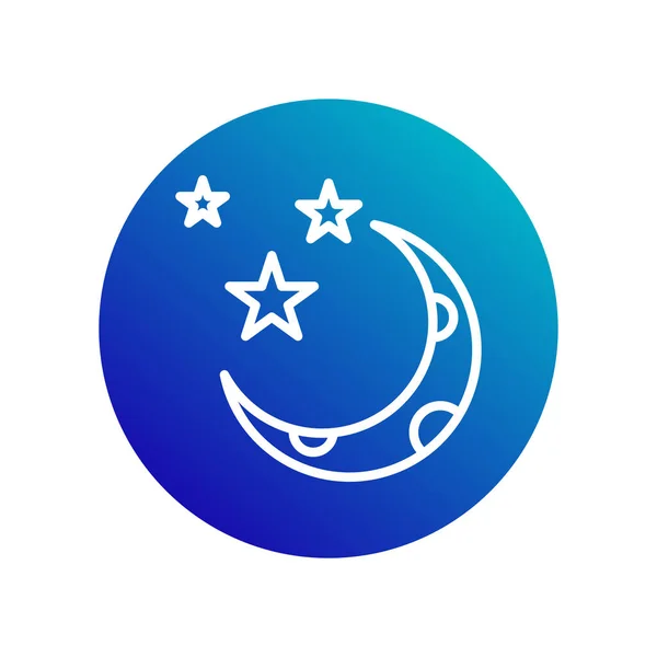 Icône Lune Étoiles Icône Ramadan Illustration Vectorielle Couleur Modifiable — Image vectorielle