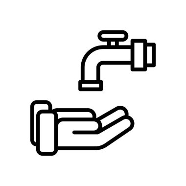 simge wudhu, simge Ramazan, vektör illüstrasyonu, düzenlenebilir renk