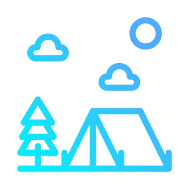 İkon Kampı çadırı, Holyday. düzenlenebilir dosya ve renk.