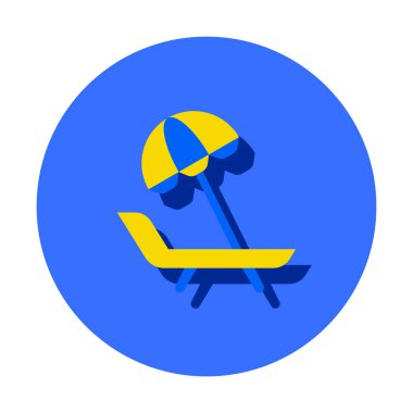 İkon plajı, şemsiye, deniz, güneş, sandalye, rahatla Holyday. düzenlenebilir dosya ve renk. Icon Longue sandalyesi, plaj, Holyday. düzenlenebilir dosya ve renk.