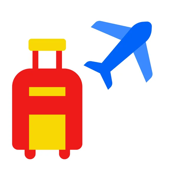 Ikone Koffer Backpacker Feiertag Editierbare Datei Und Farbe — Stockvektor