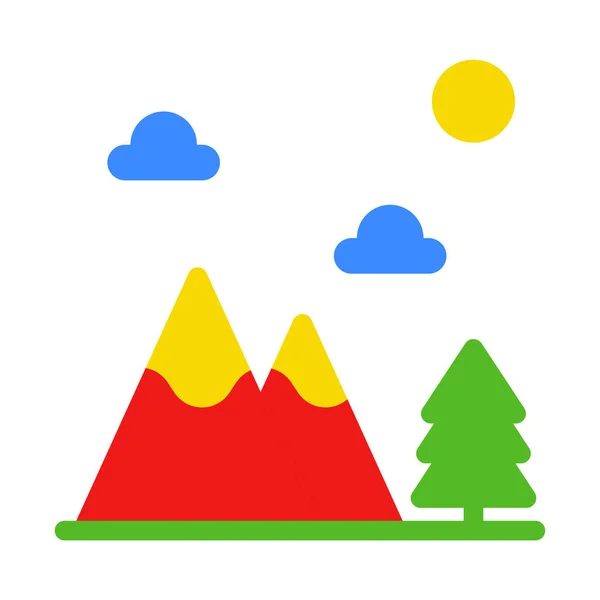 Ikonová Hora Les Strom Svátek Upravitelný Soubor Barva — Stockový vektor