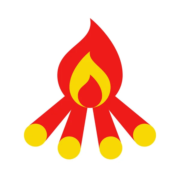 アイコンのたき火 キャンプの火災 編集可能なファイルと色 — ストックベクタ