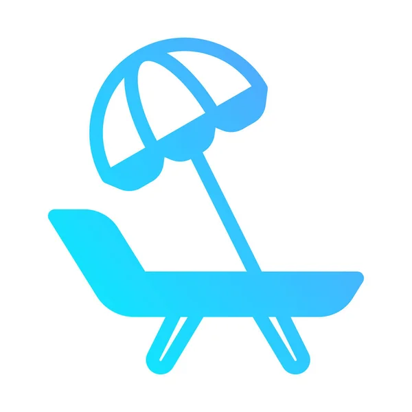 Kon Plajı Şemsiye Deniz Güneş Sandalye Rahatla Holyday Düzenlenebilir Dosya — Stok Vektör