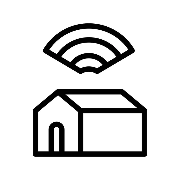 Иконка Smart Home Интернет Вещей Беспроводной Сигнал Векторная Иллюстрация Редактируемый — стоковый вектор