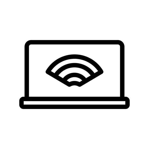 Ikon Smart Laptop Internet Thing Trådlöst Signal Vektorillustration Redigerbar Fil — Stock vektor