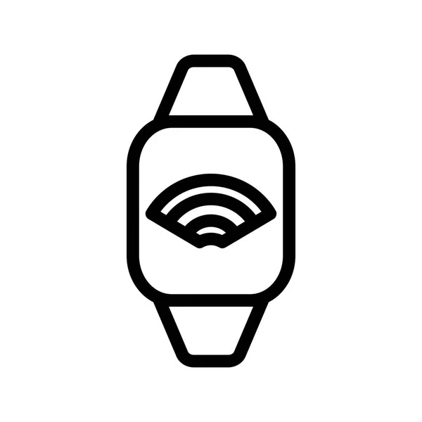 Icona Smartwatch Internet Thing Wireless Segnale Illustrazione Vettoriale File Modificabile — Vettoriale Stock