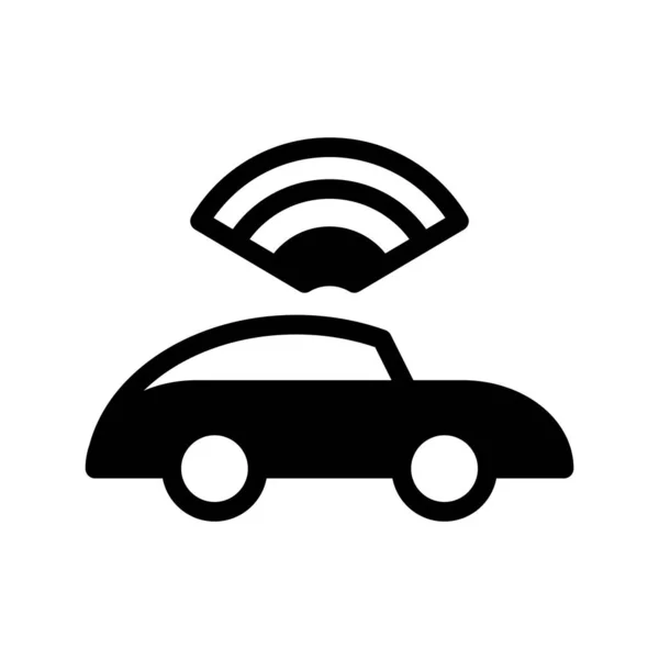 Ikone Smart Auto Internet Der Dinge Drahtlos Signal Vektorillustration Editierbare — Stockvektor