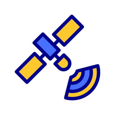 Simge uydusu, sinyal, internet, kablosuz, kablosuz bağlantı, sinyal. Vektör çizimi. düzenlenebilir dosya