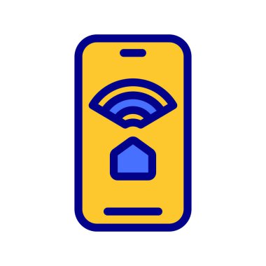 Icon Smart Home, internet, kablosuz, Wi-Fi, sinyal. Vektör çizimi. düzenlenebilir dosya.