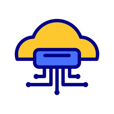 Simge bulutu, sunucu, internet, kablosuz, kablosuz ağ, sinyal. Vektör çizimi. düzenlenebilir dosya