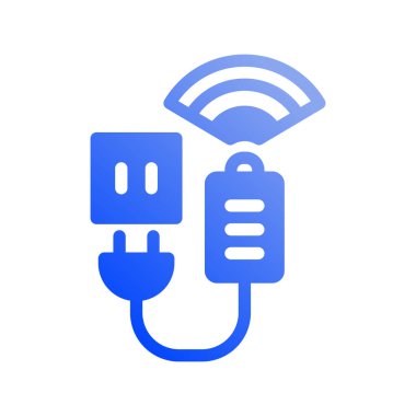 Simge şarj, şarj aleti, pil, internet, kablosuz, kablosuz bağlantı, sinyal. Vektör çizimi. düzenlenebilir dosya