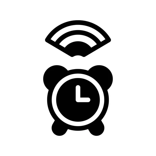 Icon Smart Alarm Clock Internet Thing Wireless Signal Vector Illustration — Stock Vector
