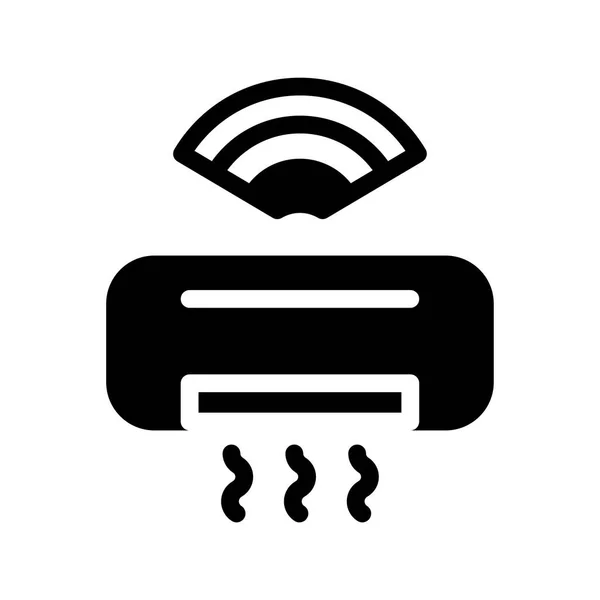 Icon Smart Klimaanlage Internet Der Dinge Drahtlos Signal Vektorillustration Editierbare — Stockvektor