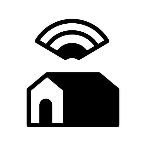 Ikone Smart Home Internet Der Dinge Drahtlos Signal Vektorillustration Editierbare — Stockvektor