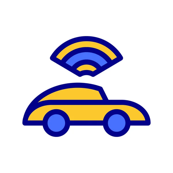 Ikona Inteligentny Samochód Internet Rzeczy Bezprzewodowy Sygnał Ilustracja Wektora Plik — Wektor stockowy