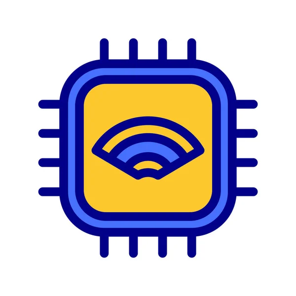 Icon Iot Chipset Processor Cpu Internet Thing Wireless Signal 矢量图解 — 图库矢量图片