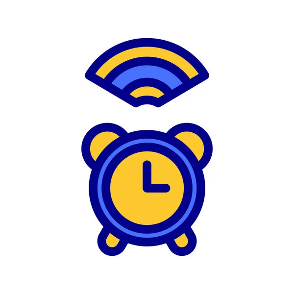 Icono Reloj Despertador Inteligente Internet Las Cosas Inalámbrico Señal Ilustración — Archivo Imágenes Vectoriales