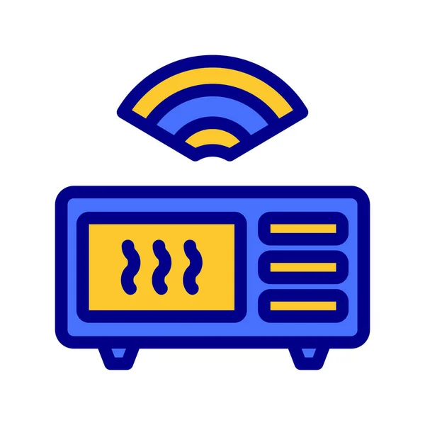 Icon Smart Microwave Wallet Internet Thing Wireless Signal 矢量图解 可编辑文件 — 图库矢量图片