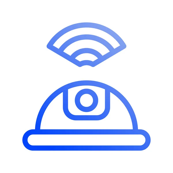 Ikona Smart Cctv Kamera Internet Rzeczy Bezprzewodowy Sygnał Ilustracja Wektora — Wektor stockowy