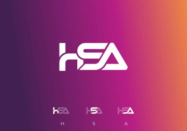 Logo H S veya H S A. logo tipografisi ve anlamı. logo modern, minimalist ve düzenlenebilir renk