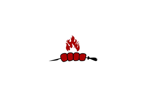 Logotipo Costelas Grelhadas Restaurante Comida Carne Costelas Design Logotipo Logotipo — Vetor de Stock