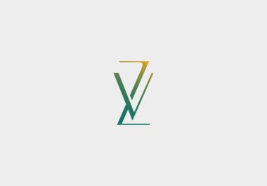 Logo Z veya V Z, logo tipografisi zarif modern ve minimalist, düzenlenebilir renk