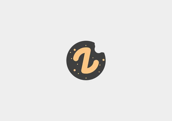Logo Cookie Letter Fun Fresh Friendly Editable Color — Stock Vector