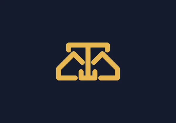 Логотип Дом Письмо Логотип Здания Недвижимости Элегантный Современный Минималистский Редактируемый — стоковый вектор