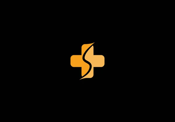 Logo Letra Hospital Logotipo Saúde Elegante Cor Moderna Minimalista Editável — Vetor de Stock