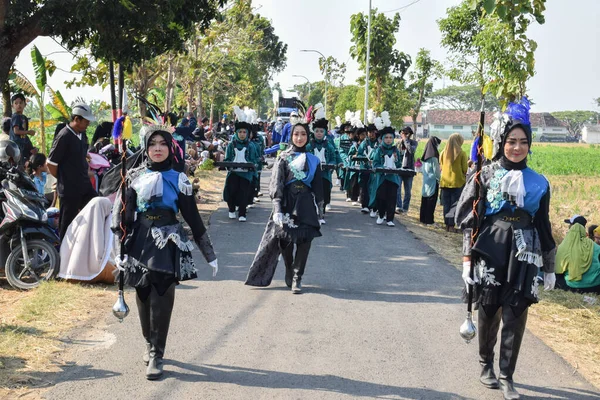 Tuban Indonesia Agosto 2023 Teenagers Perform Marching Band Commemoration 78Th —  Fotos de Stock