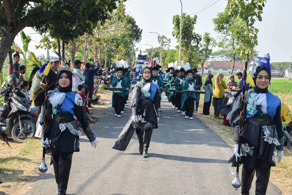 Tuban Indonesia Agosto 2023 Teenagers Perform Marching Band Commemoration 78Th —  Fotos de Stock