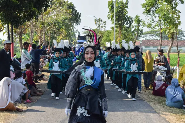 Tuban Indonesia August 2023 Teenager Spielen Marching Band Zum Gedenken — Stockfoto