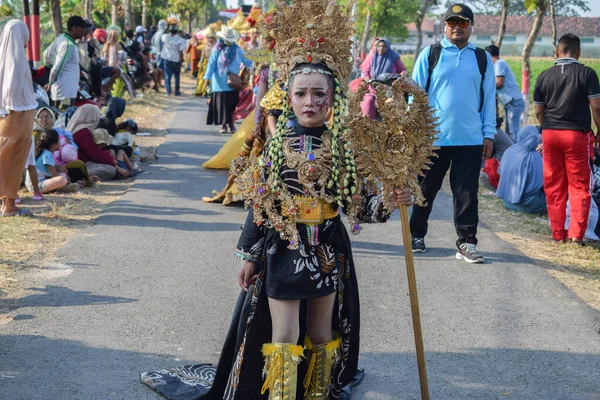 Tuban Indonesia Agosto 2023 Pessoas Vestindo Tradicional Custome Império Javanês — Fotografia de Stock