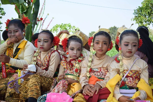 Tuban Indonesia August 2023 People Wearing Traditional Javanese Empire Custome — Stock Photo, Image