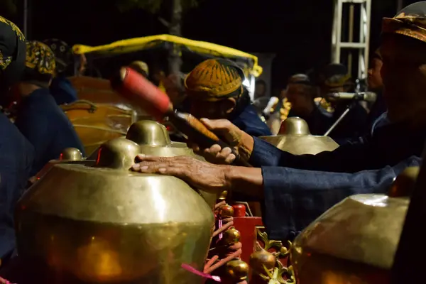 Gamelan Lub Bonang Javanese Tradycyjnej Muzyki Instrumentalnej Indonezji Tuban Indonezja — Zdjęcie stockowe