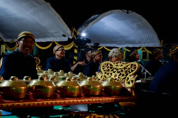 Gamelan Lub Bonang Javanese Tradycyjnej Muzyki Instrumentalnej Indonezji Tuban Indonezja — Zdjęcie stockowe