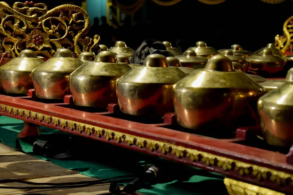 Крупним Планом Гамелан Або Бонанг Списа Традиційна Інструментальна Музика Індонезії — стокове фото