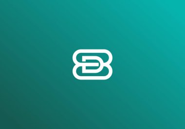 Logo harfi B, D, BD ya da DB soyut olarak. Minimalist, modern, şirket, teknoloji, şirket. düzenlenebilir renk ve dosya
