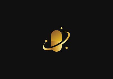Logo Medikal, İlaç, Lüks Altın ve Minimalist, Düzenlenebilir Renk