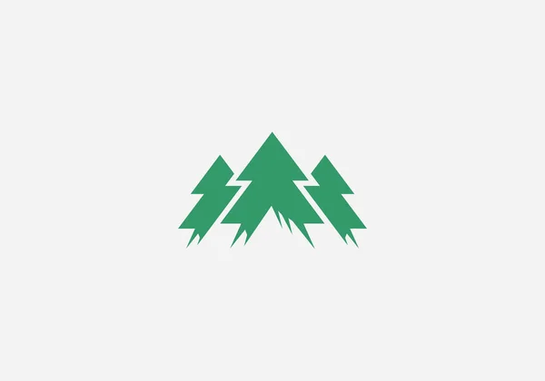 标志三叉树 采购产品森林 隐藏宝石 标志独特的 现代的 最小化的 商业身份矢量图标 — 图库矢量图片